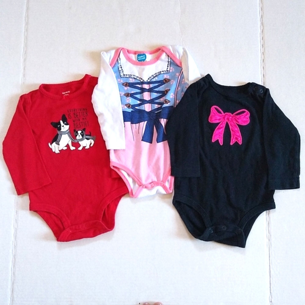 Baby girl long sleeve onesie bundle